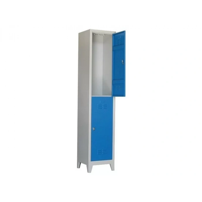 Metal ikili Yarım Kapılı Soyunma Dolabı Mavi Gri 41X40X200