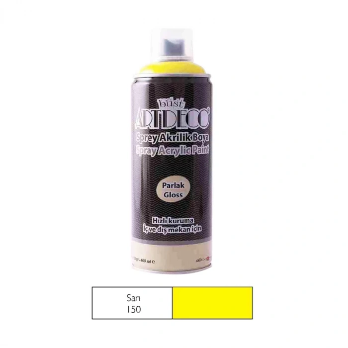 ARTDECO SPREY AKRİLİK BOYA 150 SARI 400ml (Y-400)