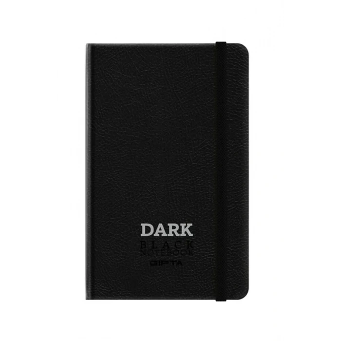 GIPTA DARK DERİ KAPAK SİYAH DEFTER 9x14 DÜZ 64 YAPRAK (2812)