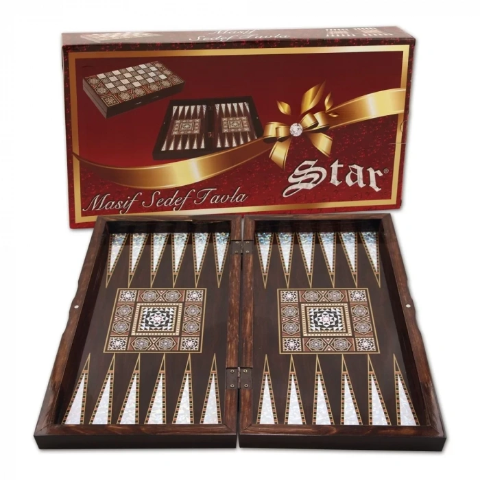 Star Masif Sedef Tavla Büyük Boy