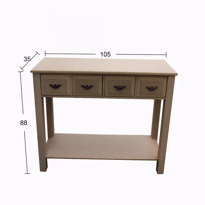 Hobi-Art D 62 Boyanabilir Dört Çekmeceli Vintage Konsol