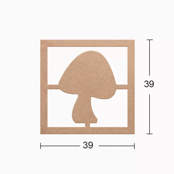 Hobi-Art DS 27 Boyanabilir  Mantar Desenli Ahşap Duvar Süsü