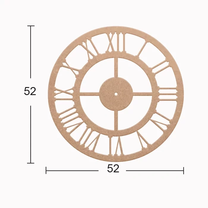 Hobi-Art DS 75 Boyanabilir Ahşap Duvar Saati Desenli Duvar Süsü