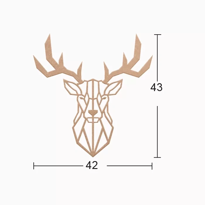 Hobi-Art DS 60 Boyanabilir Ahşap Geyik Desenli Duvar Süsü