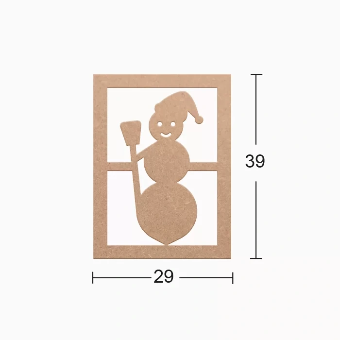 Hobi-Art DS 51 Boyanabilir Ahşap Kardan Adam Desenli Duvar Süsü