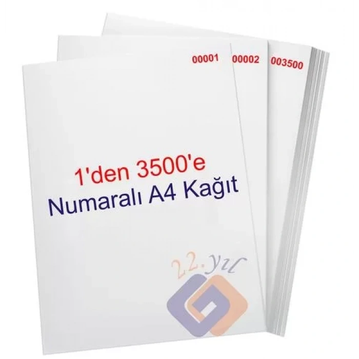 1 den 3500 e Numaralı A4 Fotokopi Kağıdı