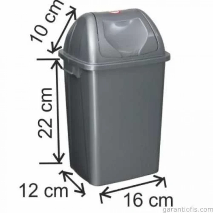 Garanti Metal 7404 Plastik Çatı Kapaklı Çöp Kovası (4,2 Litre)