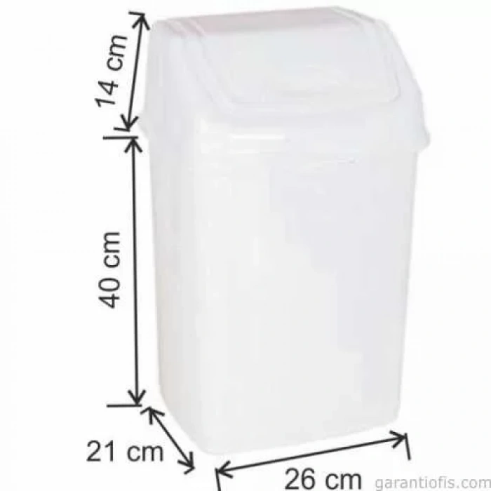 Garanti Metal 7405 Plastik İtme Kapaklı Çöp Kovası (24 Litre)