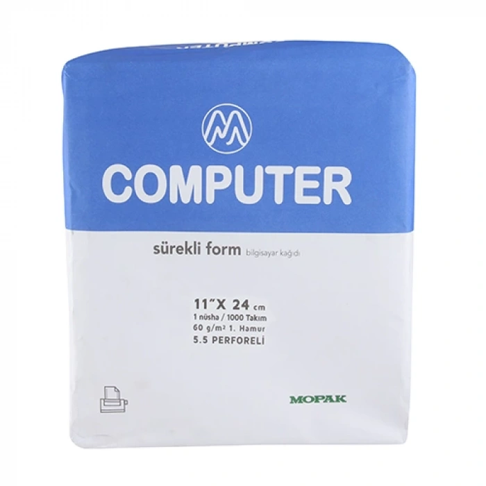 Mopak 1 Nüsha 5,5 Perforfajlı 11x24 Sürekli Form Bilgisayar Kağıdı (1000 li)