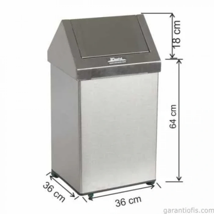 Garanti Metal 1312 Çatı Kapaklı Tekerlekli Çöp Kovası (79 Litre)