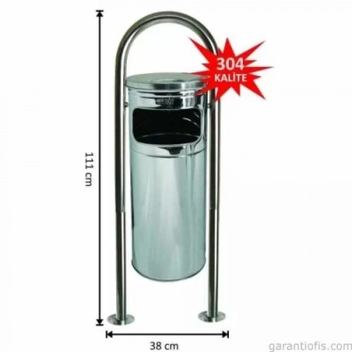 Garanti Metal 1735 Bahçe Tipi Çelik Çöp Kovası (34 Litre)