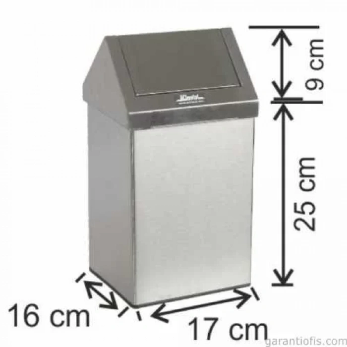 Garanti Metal 1301 Çatı Kapaklı Çöp Kovası (6 Litre)