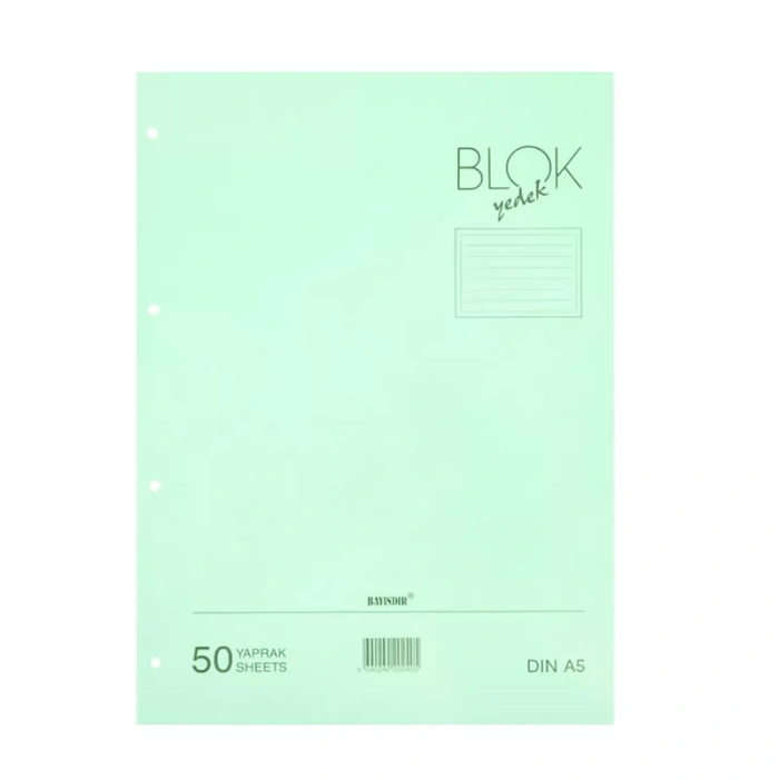 BAYINDIR KLASÖR YEDEĞİ A5 KARELİ 50 YAPRAK YEŞİL