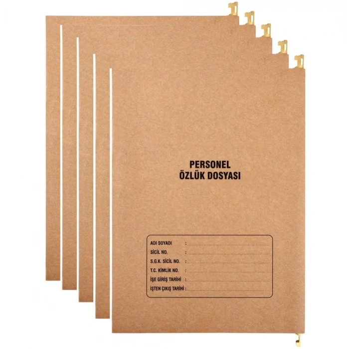 Metal Askılı Personel Özlük Dosyası 8 Yapraklı 5 li Paket