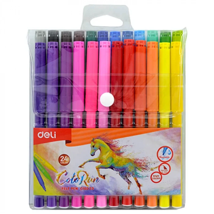 DELİ C10023 COLOR RUN KEÇELİ KALEM 24 RENK