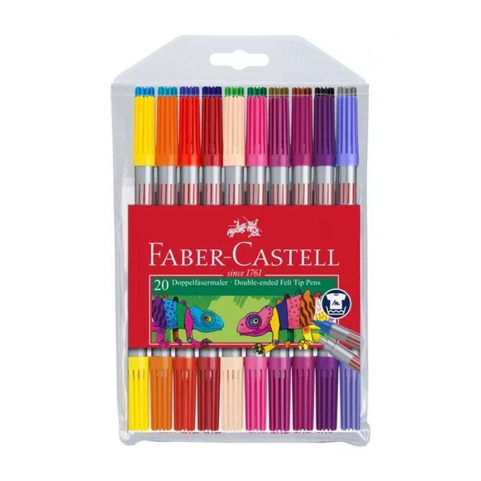 FABER-CASTELL ÇİFT UÇLU KEÇELİ KALEM 20 RENK (151119)