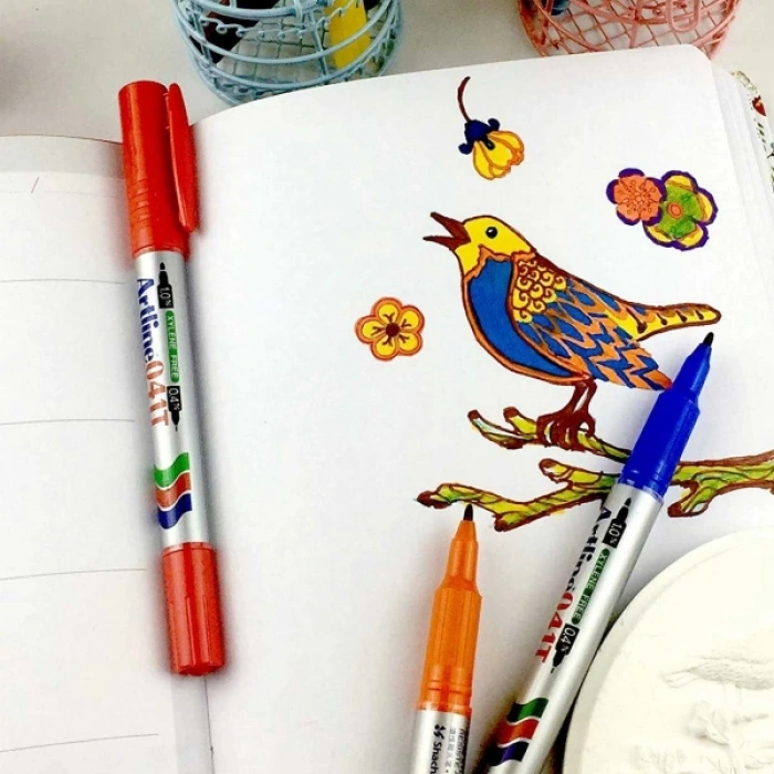 ARTLİNE EK-041T İKİ UÇLU PERMANENT MARKÖR TURUNCU