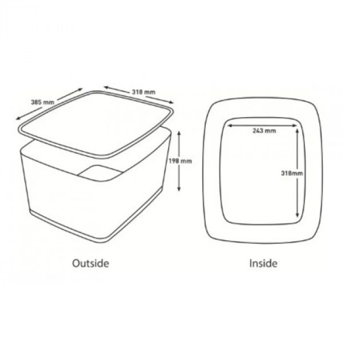 LEİTZ 5216 MYBOX KAPAKLI GENİŞ SAKLAMA KUTUSU SARI-BEYAZ