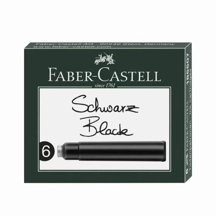 FABER-CASTELL GRİP DOLMA KALEM KARTUŞU SİYAH 6LI (185507)