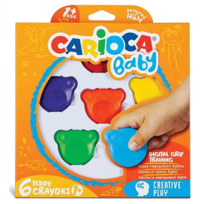 CARİOCA 42956 TEDDY BEBEK CRAYONS PASTEL BOYA 6LI