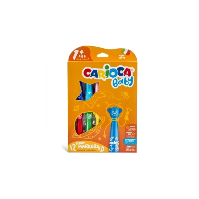 CARİOCA 42816 TEDDY KEÇELİ KALEM SÜPER YIKANABİLİR 12 RENK