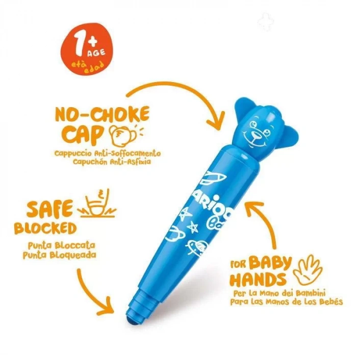 CARİOCA 42816 TEDDY KEÇELİ KALEM SÜPER YIKANABİLİR 12 RENK