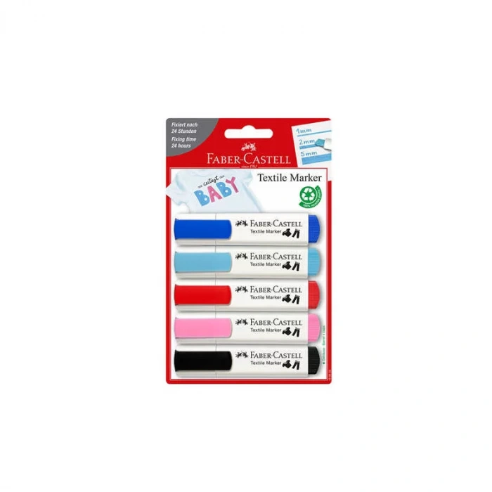 FABER-CASTELL TEKSTİL KALEMİ PASTEL 5 RENK BLİSTER (5040159530)