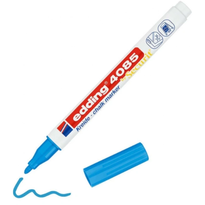 EDDİNG E-4085 LİKİT TEBEŞİR VE CAM KALEMİ AÇIK MAVİ