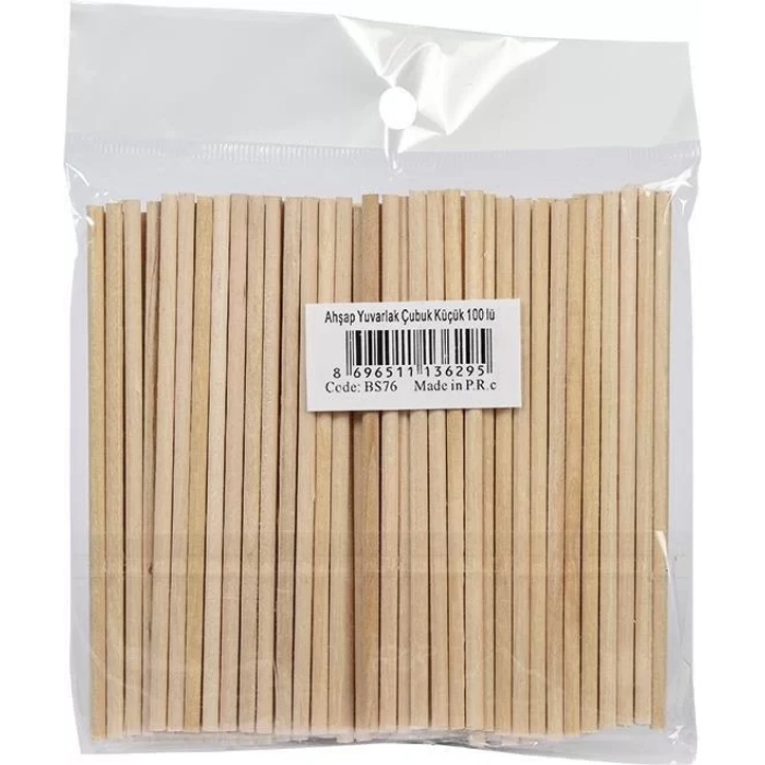 SÜDOR BS76 YUVARLAK KÜÇÜK BOY AHŞAP ÇUBUK 100LÜ