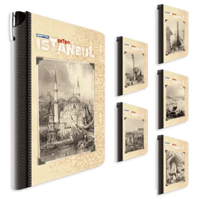 GIPTA İSTANBUL SERT KAPAK DEFTER 13x21 KARELİ 120 YAPRAK (3327)