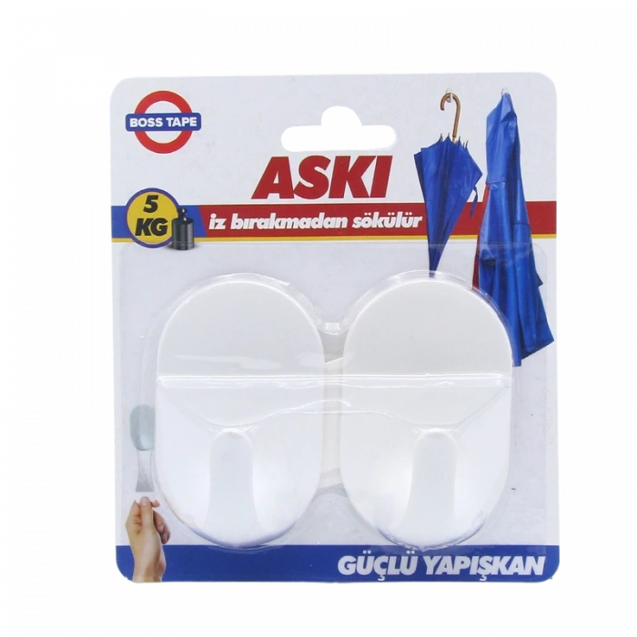 BOSS TAPE 5504 PLASTİK BÜYÜK ASKI ŞEFFAF 2Lİ BLİSTER