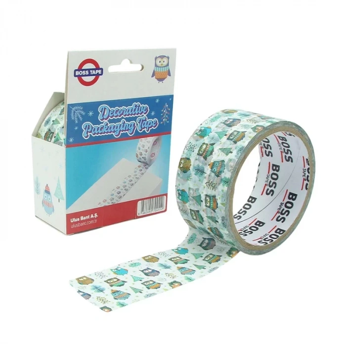 BOSS TAPE 4552 DESENLİ DEKORATİF KOLİ BANDI 45mmx25m BAYKUŞ