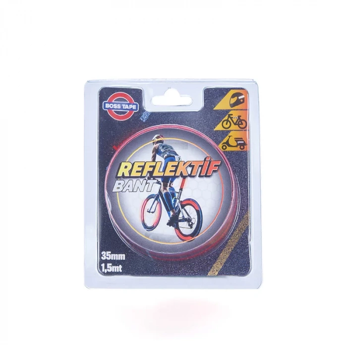 BOSS TAPE 3654 REFLEKTİF BANT 35mmx1.5m PARLAK KIRMIZI