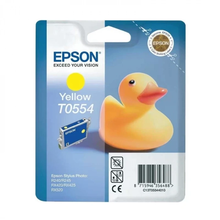 OUTLET EPSON T0554 C13T05544020 SARI ORJİNAL KARTUŞ 290 SAYFA (R240 R245 RX420 RX425 RX520)