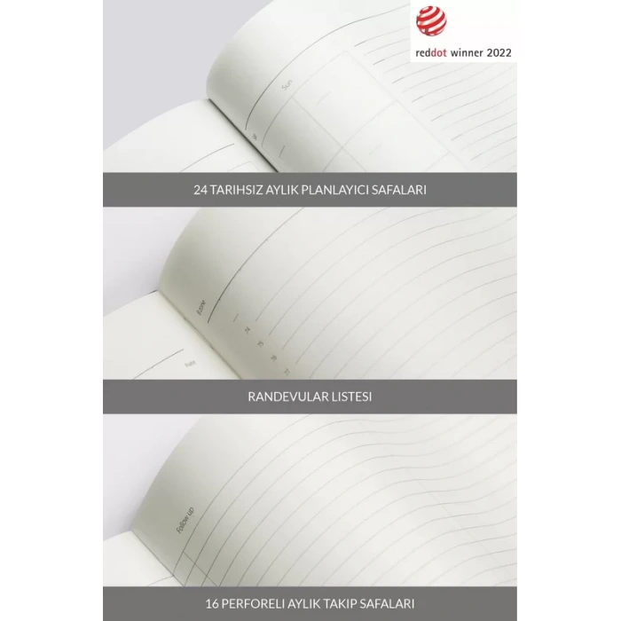 LATON KOPPİ B5 TARİHSİZ PLANLAYICI TOPLANTI ORGANİZATÖRÜ TERMO DERİ YUMUŞAK KAPAK DEFTER 18x23cm 128 YAPRAK KOYU GRİ