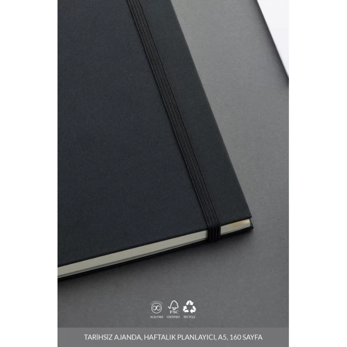 LATON UNELMA A5 TARİHSİZ PLANLAYICI PREMİUM KUMAŞ SERT KAPAK DEFTER 14x21cm 160 YAPRAK ZEYTİN YEŞİLİ