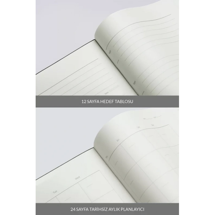 LATON UNELMA A5 TARİHSİZ PLANLAYICI PREMİUM KUMAŞ SERT KAPAK DEFTER 14x21cm 160 YAPRAK ZEYTİN YEŞİLİ