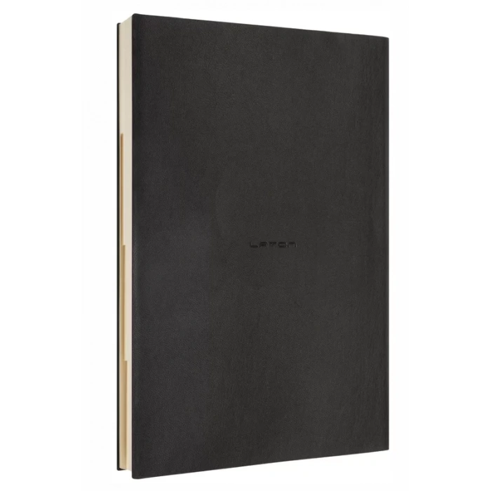 LATON AİNA A5 TARİHSİZ PLANLAYICI PREMİUM TERMO DERİ YUMUŞAK KAPAK DEFTER 14x21cm 368 SAYFA SİYAH