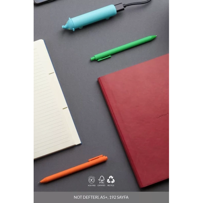 LATON JAETTU B5 SEPRA NOT DEFTERİ TERMO DERİ YUMUŞAK KAPAK DEFTER 18x23cm 192 YAPRAK MAVİ