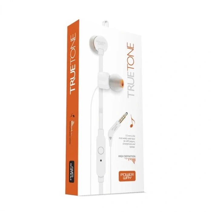 POWERWAY TRUETONE MİKROFONLU KULAKİÇİ KULAKLIK BEYAZ