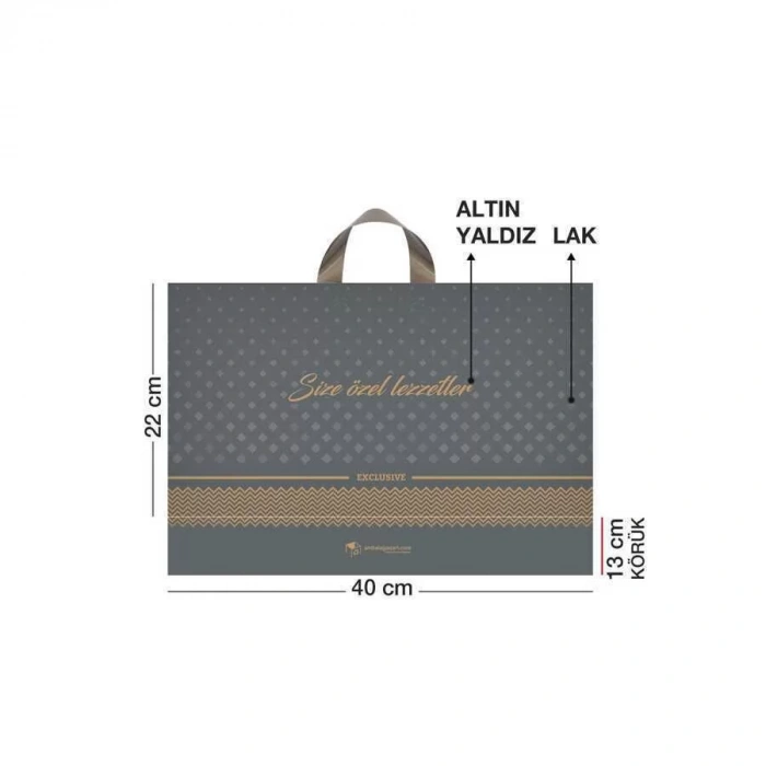 Tatlı Poşeti (Kulplu) 500 gr 40x22 cm - 50 Adet