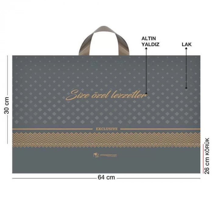 Turta Poşeti (Kulplu) 64x30 cm - 50 Adet