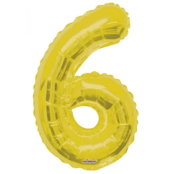 Folyo Balon 6 Rakamı Gold//Altın Renk  100 cm