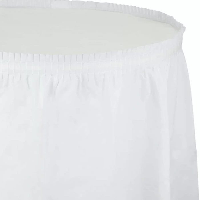 Beyaz Renk Plastik Masa Eteği 74 x 426 cm