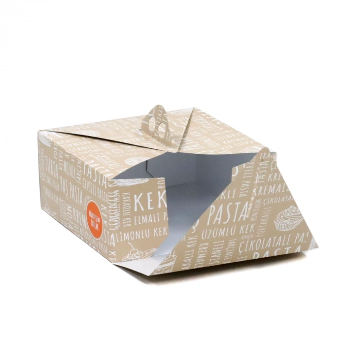 Saplı Turta Kutusu (No:3) 28x28x13 cm - 100 Adet
