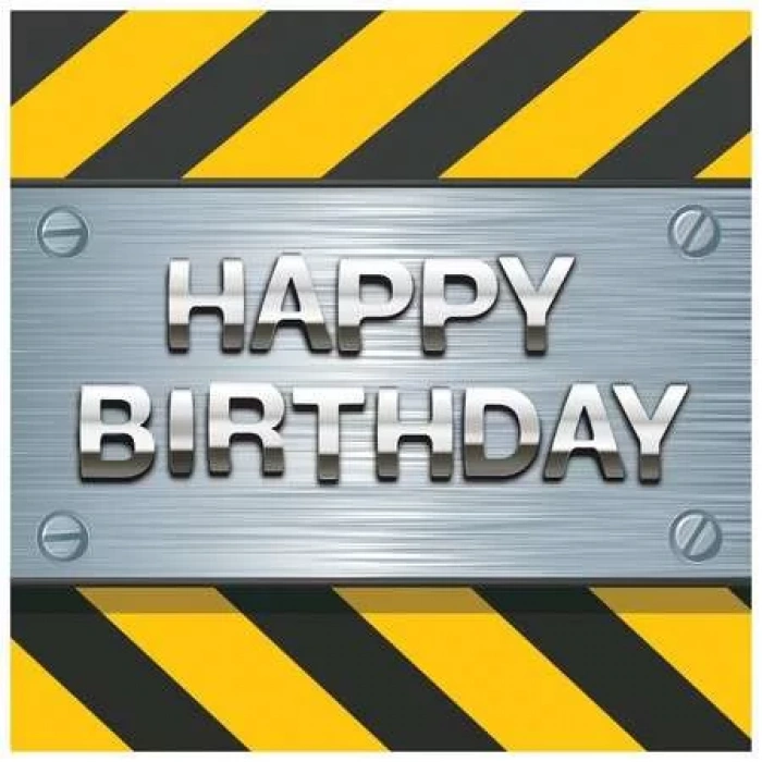 İnşaat Partisi Happy Birthday 16 lı Peçete