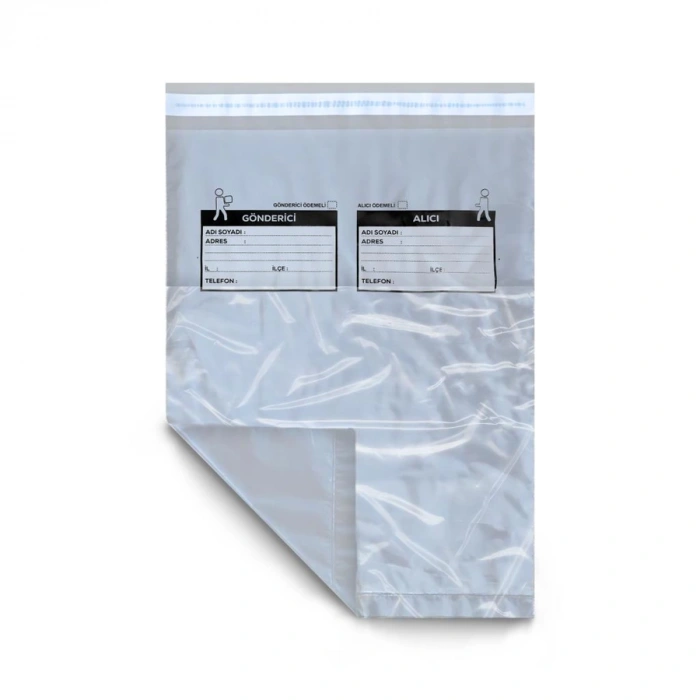 Cepli Gri Kargo Poşeti 35x45+5 cm - 100 Adet