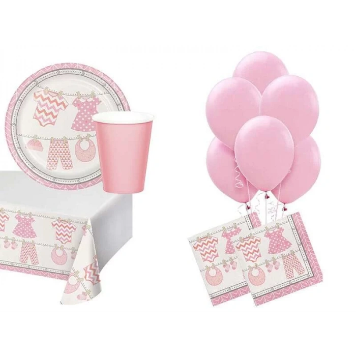 Bebek Kıyafetleri Pembe 8 li Parti Seti