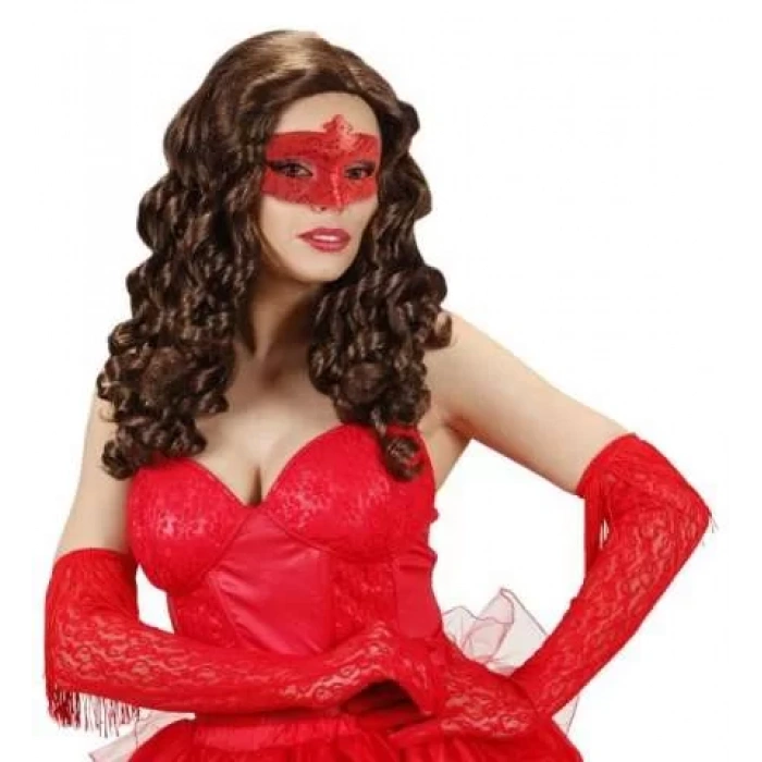 Payetli Kırmızı Maske