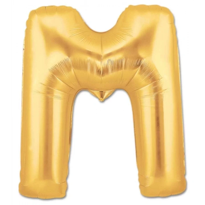 M Harfi Altın Renk Folyo Balon 100 cm